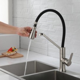 Copper Body Kitchen Faucet Rubber Elbow With Water Stop Button