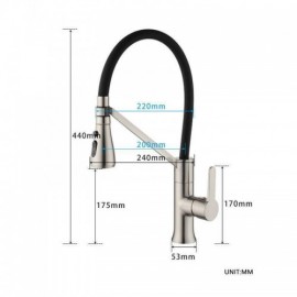 Copper Body Kitchen Faucet Rubber Elbow With Water Stop Button