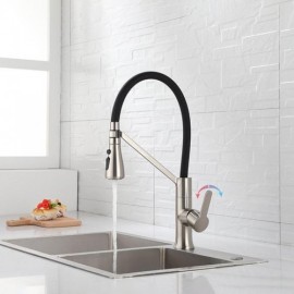 Copper Body Kitchen Faucet Rubber Elbow With Water Stop Button