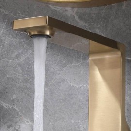 Brushed Black/Gold Copper Kitchen Faucet Cold Hot Water