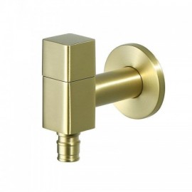 Brushed Gold Copper Washing Machine Faucet Square Handle
