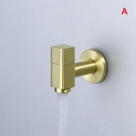 Brushed Gold Copper Washing Machine Faucet Square Handle