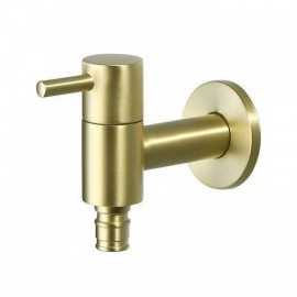 Brushed Gold Copper Washing Machine Faucet Round Handle
