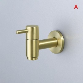 Brushed Gold Copper Washing Machine Faucet Round Handle