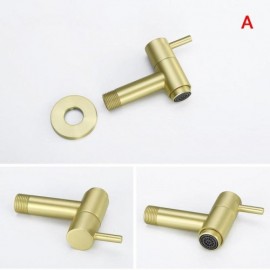 Brushed Gold Copper Washing Machine Faucet Round Handle