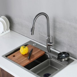 Stainless Steel Single Handle Pull Out Kitchen Faucet