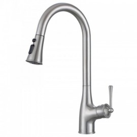 Single-Handle Pull-Out Kitchen Faucet In Brushed Stainless Steel