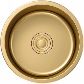 Single Round Sink In Gold 304 Stainless Steel