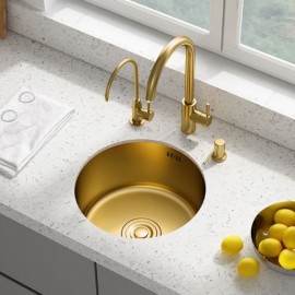 Kitchen Sink In 304 Stainless Steel Gold Small Sink