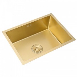 Gold Stainless Steel Single Sink With Drain Basket