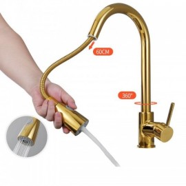 Gold 304 Stainless Steel Single Kitchen Sink With Drain Basket