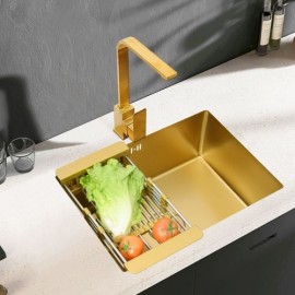Gold Stainless Steel Kitchen Sink Without/With Faucet