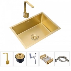Gold Stainless Steel Kitchen Sink Without/With Faucet
