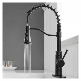 Black Copper/Brushed Nickel Kitchen Faucet Pull Out Spout