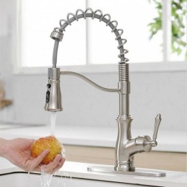 Black Copper/Brushed Nickel Pull-Out Kitchen Faucet Single Handle