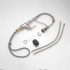 Black Copper/Brushed Nickel Pull-Out Kitchen Faucet Single Handle