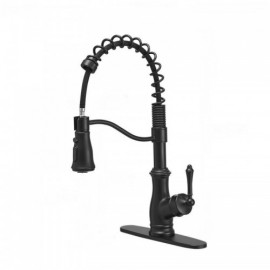Black Copper/Brushed Nickel Pull-Out Kitchen Faucet Single Handle