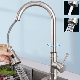 Pull-Out Kitchen Mixer In Black Copper/Brushed Nickel