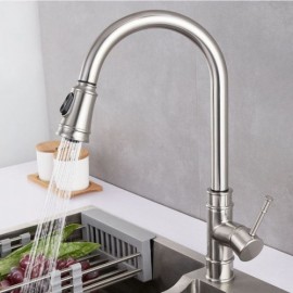 Pull-Out Kitchen Mixer In Black Copper/Brushed Nickel