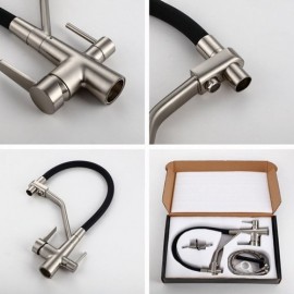 Copper Kitchen Mixer Double Water Outlet 4 Models