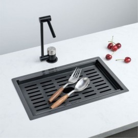 Black Stainless Steel Sink With Optional Faucet Cover Drain