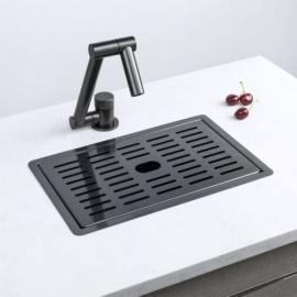 Black Stainless Steel Sink With Optional Faucet Cover Drain