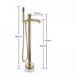 Constant Current Copper Floor Bathtub Mixer For Bathroom