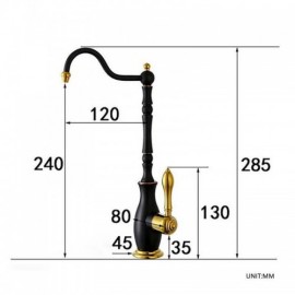 Copper Kitchen Faucet With Rotating Nozzle Single Cold Water