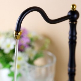 Copper Kitchen Faucet With Rotating Nozzle Single Cold Water