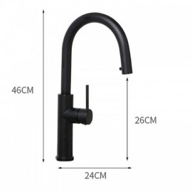 Copper Pull Out Rotating Kitchen Faucet Cold Hot Water
