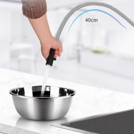Copper Pull Out Rotating Kitchen Faucet Cold Hot Water