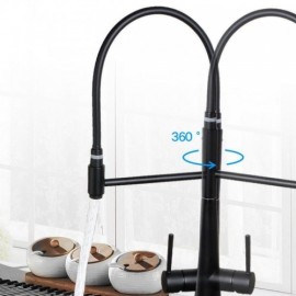 Swivel Extractable Kitchen Mixer In Chrome/Black Copper