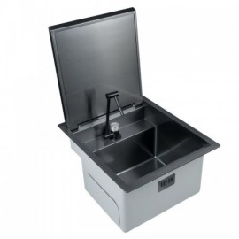 Black Nano Sink In 304 Stainless Steel With Drain Faucet For Kitchen