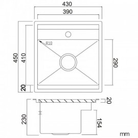 Black 304 Stainless Steel Single Kitchen Sink With Drainage Mixer