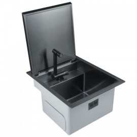 Black 304 Stainless Steel Single Kitchen Sink With Drainage Mixer