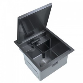 Black Stainless Steel Kitchen Single Sink With Hot Cold Water Faucet