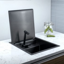 Black Stainless Steel Kitchen Sink With Faucet Drainage Modern Simple