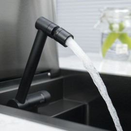 Black Stainless Steel Kitchen Sink With Faucet Drainage Modern Simple