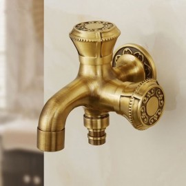 Brass Washing Machine Faucet 2 Water Outlets