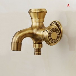 Brass Washing Machine Faucet 2 Water Outlets