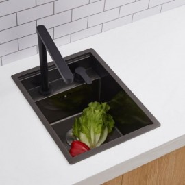 Black Stainless Steel Kitchen Sink Single Bowl With Faucet