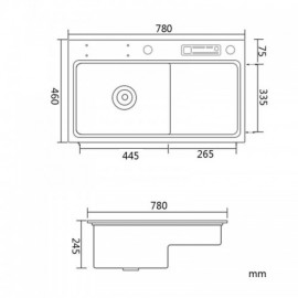Black Stainless Steel Kitchen Sink With Knife Holder Cutting Board Holder