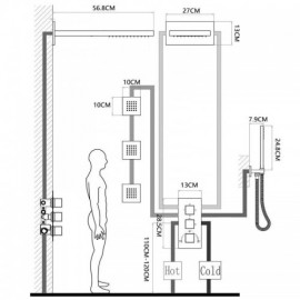 Three-Function Copper Recessed Thermostatic Shower System