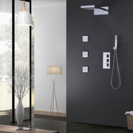 Three-Function Copper Recessed Thermostatic Shower System