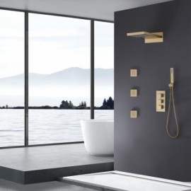 Three-Function Copper Recessed Thermostatic Shower System
