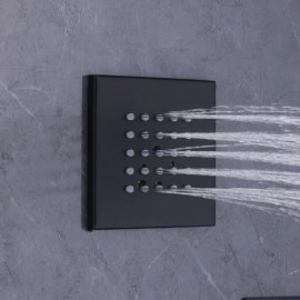 Black Thermostatic Copper Shower Faucet Recessed With Three Functions