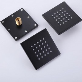 Black Thermostatic Copper Shower Faucet Recessed With Three Functions