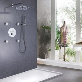Recessed Copper Shower Faucet Chrome/Black/Brushed Nickel Model