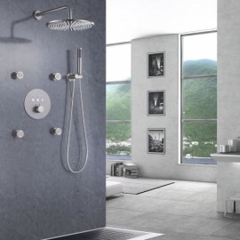 Recessed Copper Shower Faucet Chrome/Black/Brushed Nickel Model
