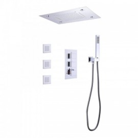 Copper Led Thermostatic Massage Shower System Stainless Steel Shower Head